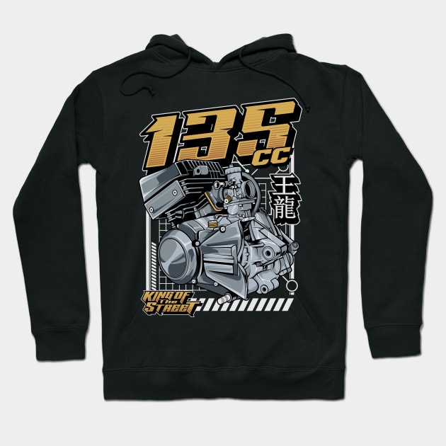 Awesome Mechanic 135 cc Engine gift for Engineer Mechanics Hoodie by anubis1986